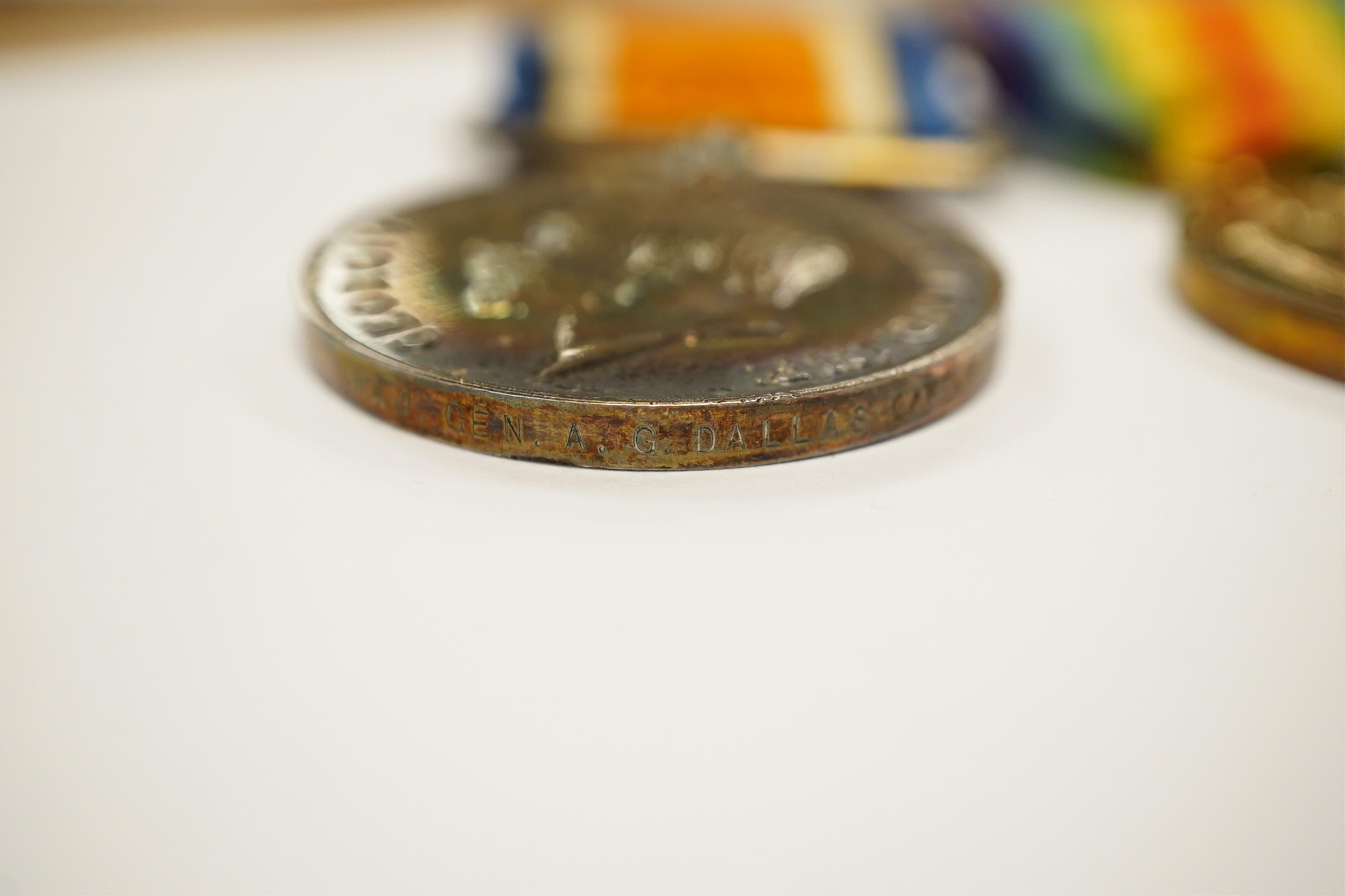 A WW1 pair oddly named for 'Maj Gen A.G.Dallas. Capt D.A.G.Dallas Jacob's Horse 1916-' with miniatures and a 1937 Coronation medal (5). Condition - fair